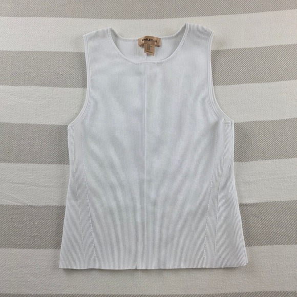 Bailey 44 Tops - Bailey 44 Ribbed Knit Tank Top Womens XL White Excellent Sleeveless Crew Neck